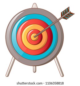 Hit the target icon. Cartoon of hit the target vector icon for web design isolated on white background