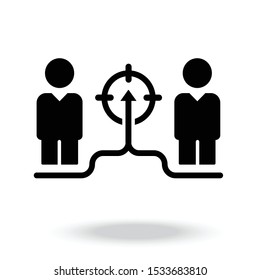 hit target together in business icon vector