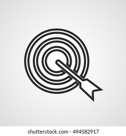 Hit the target vector icon, dart symbol