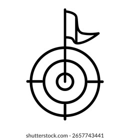 Marque su marca con este icono de objetivo minimalista, perfecto para objetivos de negocio y conceptos de logro