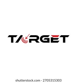 Alcance sus objetivos utilizando este diseño de logotipo moderno para el éxito del marketing y el crecimiento del negocio con un enfoque claro y precisión en blanco