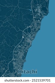 Cartaz do mapa artístico de Hitachi, Japão