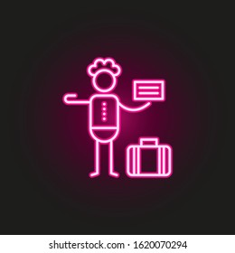 Hitchhiker neon style icon. Simple thin line, outline vector of travel icons for ui and ux, website or mobile application