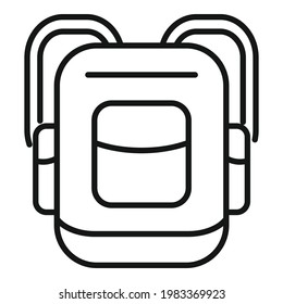 Icono de la mochila de autostop. Símbolo de la mochila Hitchwalk icono del vector de la mochila para diseño web aislado en fondo blanco