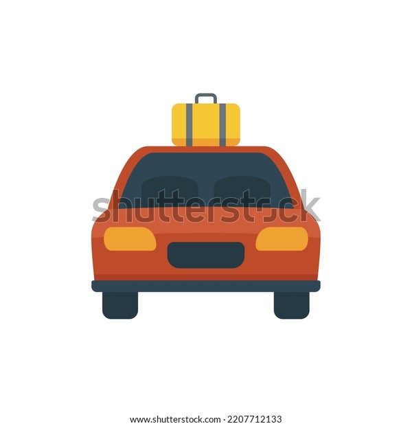 Hitchhiking family car\
icon. Flat illustration of Hitchhiking family car vector icon\
isolated on white\
background