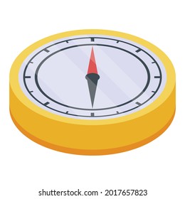 Icono de la brújula de la mano de Hitchwalk. Isométrico del icono vectorial de la brújula de la mano para el diseño web aislado en fondo blanco