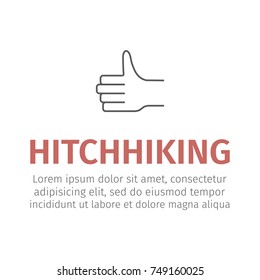 Hitchhiking line icon. Vector illustration for websites