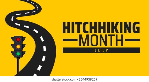 Modelo de design de banner ou cartaz do Mês da Carona. observado todos os anos em julho. Conceito de férias. Use para qualquer modelo, cartão, cartaz, cartaz, modelo.