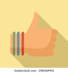 Hitchhiking Thumb Up Icon. Flat Illustration Of Hitchhiking Thumb Up Vector Icon For Web Design