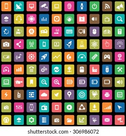 hi-tech 100 icons universal set for web and mobile
