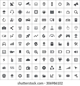 hi-tech 100 icons universal set for web and mobile