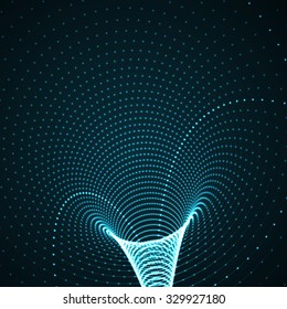 Hi-tech abstract background. Time tunnel or cyberspace. Science vector illustration. Technology concept