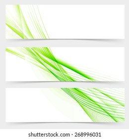 Hi-tech abstract futuristic line layout header in green color editable - easy to change color. Vector illustration