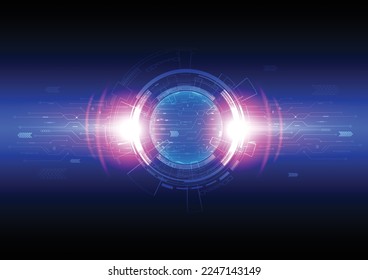 Hi-tech abstract technology background.Tech circle and technology background.Cyber security communication concept with circuit board.