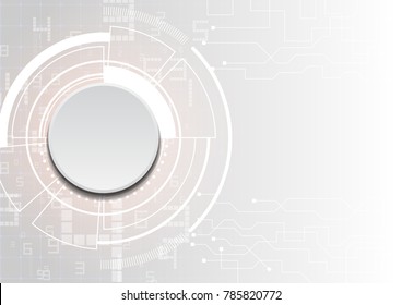 Hi-tech background, abstract circle and digits on white background