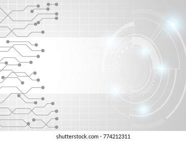Hi-tech background, abstract circle with small glowing light