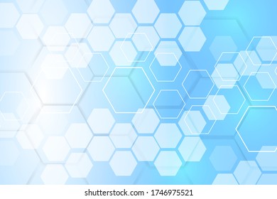 Diseño de fondo de alta tecnología. El concepto de ingeniería química, investigación genética, tecnologías innovadoras. Antecedentes hexagonales en tecnología digital, medicina, ciencia, investigación y salud.