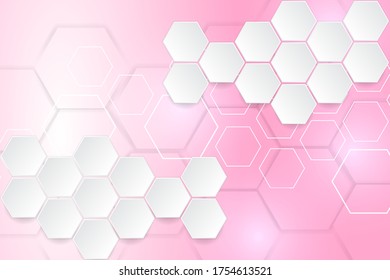 Hi-tech background design. The concept of chemical engineering, genetic research, innovative technologies. Hexagonal background for digital technology, medicine, science, research and healthcare.