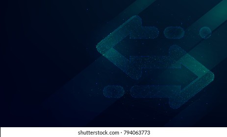 Hi-tech background with exchange icon, financial services money transfers