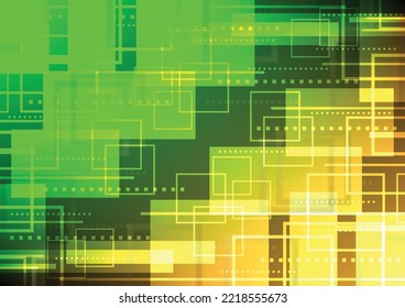 Hi-tech Background with yellow and green square,Abstract Hi-tech Background  square pattern