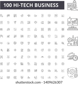 Hitech Business Line Icons, Signs, Vector Set, Outline Illustration Concept 