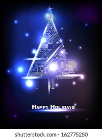 Hi-tech Christmas tree from a digital electronic circuit