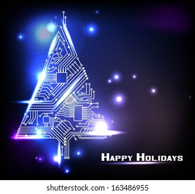 Hi-tech Christmas tree from a digital electronic circuit 