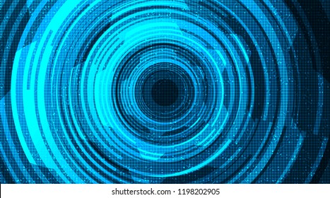 Hi-tech Circle with Circuit Microchip Line Technology on blue Background,Digital and Communication Concept design,Vector illustration.