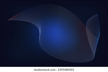 Hi-tech communication concept innovation with dynamic line wave colorful abstract background and artificial intelligence technology vector illustration