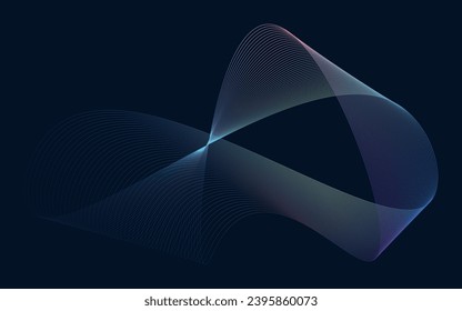 Hi-tech communication concept innovation with dynamic line wave colorful abstract background and artificial intelligence technology vector illustration