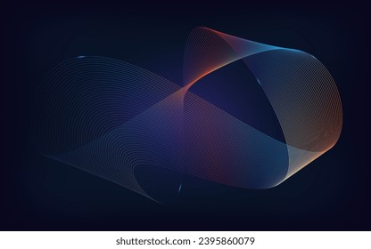 Hi-tech communication concept innovation with dynamic line wave colorful abstract background and artificial intelligence technology vector illustration