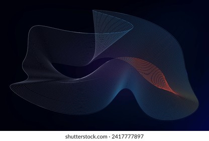 Hi-tech communication concept innovation with dynamic line wave colorful abstract background and artificial intelligence technology vector illustration