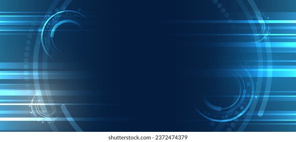 Hi-tech communication illustration on a blue background. 5G high-speed information transmission technology. The global wireless standard concept.