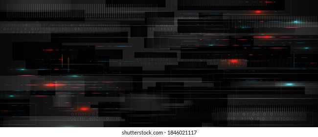 Concepto de computadora de alta tecnología. Ilustración futurista de rayos de luz coloridos.  La tecnología raya líneas brillantes. Comunicación digital. La velocidad y el movimiento se desdibujan sobre el fondo oscuro. Banner web
