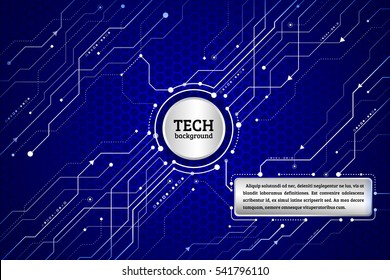 Hi-tech computer digital technology. Abstract technology communication concept. 
Background with various technological elements. Data transfer. Vector eps10
