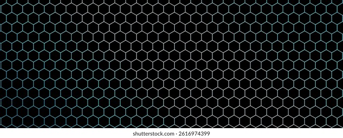 Hi-tech Cyber Hexagon Sci-Fi Game Banner Grid. Nano Shield Pattern. Vector Illustration. Hexagonal Abstract Technology Background. Hexagons Pattern for Hi-Tech Communication Design. 