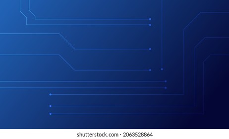 Tarjeta de circuito digital de alta tecnología. Almohadilla de IA y líneas eléctricas conectadas con fondo de iluminación azul. ilustración vectorial