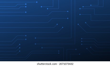 Tarjeta de circuito digital de alta tecnología. Almohadilla de IA y líneas eléctricas conectadas con fondo de iluminación azul. ilustración vectorial