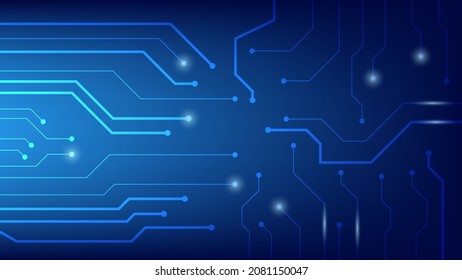Hi-tech digital circuit board. AI pad and electrical lines connected on blue lighting background. futuristic design element concept. vector illustration