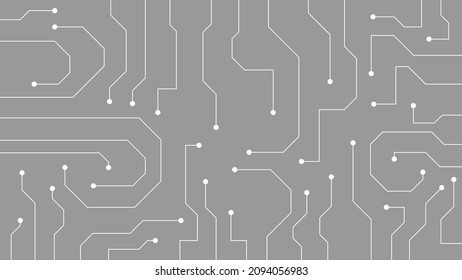 Tarjeta de circuito digital de alta tecnología. Almohadilla de IA y líneas eléctricas conectadas en el fondo gris. concepto de elemento de diseño futurista. ilustración vectorial