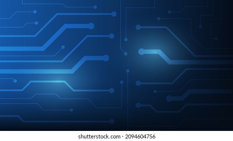 Hi-tech digital circuit board. AI pad and electrical lines connected on blue lighting background. futuristic design element concept. vector illustration