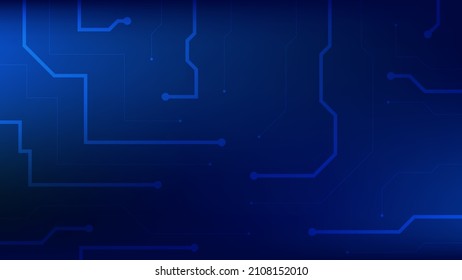 Hi-tech digital circuit board. AI pad and electrical lines connected on blue lighting background. vector illustration

