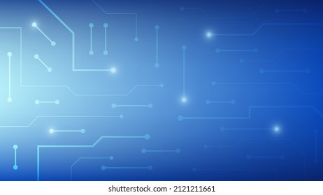 Tarjeta de circuito digital de alta tecnología. Almohadilla de IA y líneas eléctricas conectadas con fondo de iluminación azul. concepto de elemento de diseño futurista. ilustración vectorial