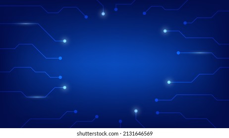 Hi-tech digital circuit board. AI pad and electrical lines connected on blue lighting background with copy space. futuristic design element concept. vector illustration