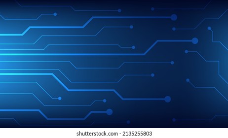 Hi-tech digital circuit board. AI pad and electrical lines connected on blue lighting background. futuristic design element concept. vector illustration