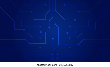Hi-tech digital circuit board. AI pad and electrical lines connected on blue lighting background. futuristic design element concept. vector illustration