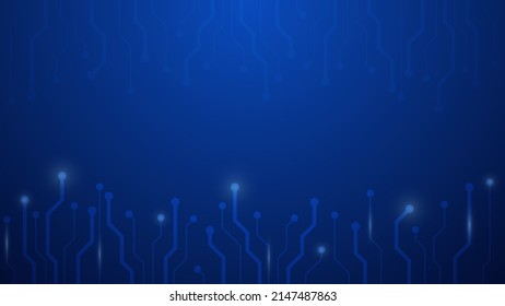 Tarjeta de circuito digital de alta tecnología. Almohadilla de IA y líneas eléctricas conectadas con fondo de iluminación azul. concepto de elemento de diseño de tecnología futurista