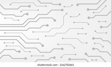 Tarjeta de circuito digital de alta tecnología. Almohadilla de IA y líneas eléctricas conectadas en fondo blanco y gris. concepto de elemento de diseño de tecnología futurista