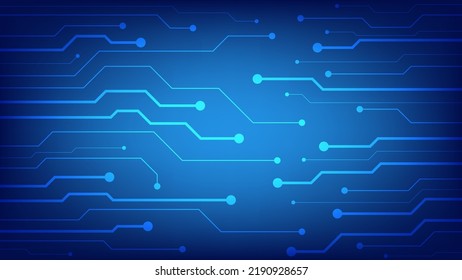 Hi-tech digital circuit board. AI pad and electrical lines connected on blue lighting background. futuristic technology design element concept svg