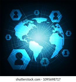 Hi-tech Digital Global Network Technology Background,future and Communication Concept design,Vector illustration.